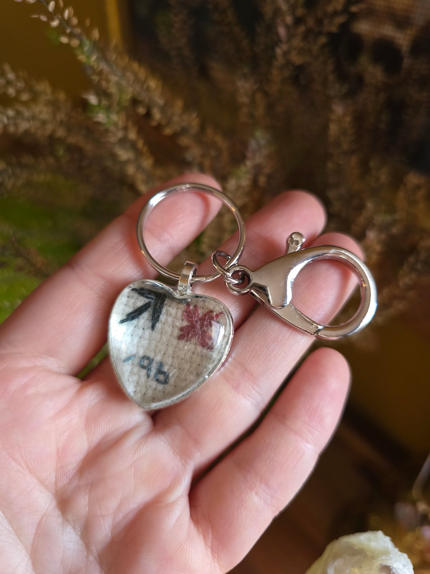 A Tender Touch - Vintage Cross Stitch Keychain