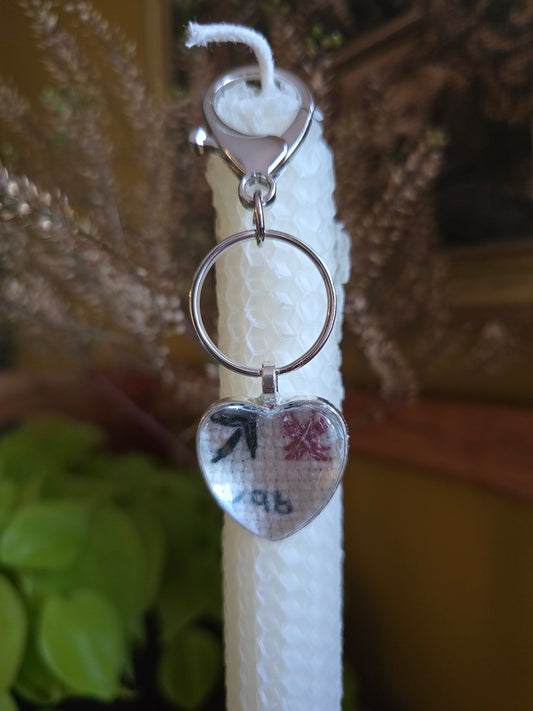A Tender Touch - Vintage Cross Stitch Keychain